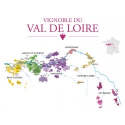 Carte Vignoble du VAL DE LOIRE - 130 x 100 cm